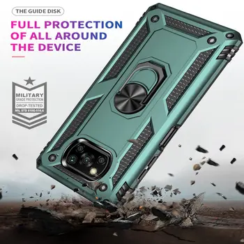 POCO X3 NFC Shockproof Magnet Obroč Avto Nosilec Primeru za Xiaomi Pocophone X3 NFC F2 Pro Kovinski Oklep Kritje Mi Poco F2 Pro Fundas