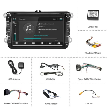 Podofo Auto Radio Android 8.1 2Din Avto Večpredstavnostna Video MP5 Predvajalnik, GPS Avto Radio Stereo 8
