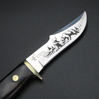 Polarni medved vzorec survival nož prostem nož za kampiranje lovski nož večnamensko kratek nož področju samoobrambe nož