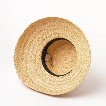 Poletni klobuki za ženske Retro ravno povešene klobuk robna ročno izdelane rafija slamnik dame na prostem za zaščito pred soncem plaži slamnik