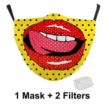 Ponovno Usta masko Srčkan Print Otroci Odraslih Stroj Tkanine Masko PM 2.5 Zaščitna Prah Maske Risanka Otrok Usta-Žarilna