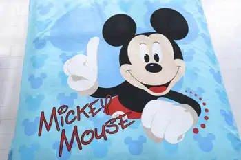 Posteljnina mickey mouse določa kraljica disney risanke rjuhe kritje otroci odraslih doma dekor 4pcs eno twin polno modro fant doma dekor set