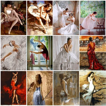Povzetek Baletni Plesalec Dekleta Številke Umetniško Platno Brizga Slikarstvo, Ples, Telovadba Steni Plakat Doma Dnevna Soba Art Dekor Slike