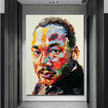 Povzetek Grafiti Umetnost Platno Slikarstvo Martin Luther King Jr Plakatov in Fotografij Stenskih slikah, za Dnevni Sobi Doma Dekor