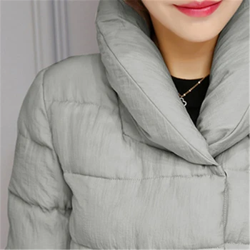 Pozimi Novo Plus Velikost Moda za Ženske, oversize A-Line jakno plašč dolgo Bombažno obleko Debele Toplo Navzdol Bombaž plašč Ženski L0289