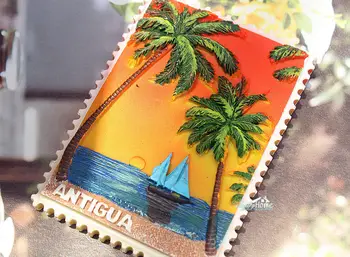 Počitnice v Antigva Otokih Turističnega Potovanja, trgovina s Spominki, 3D Smolo Dekorativni Hladilnik Magnet Obrti IDEJA za DARILO