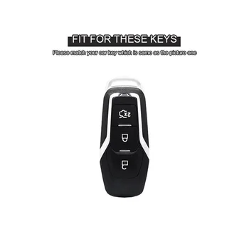 Pravega Usnja Avto Smart Key Fob Kritje Primera Keychain Za Ford Fusion Mondeo Mustang F-150 Explorer Rob-2018 Dodatki