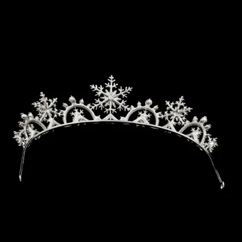 Pravi Avstrijskimi Kristali Ženske Princesa Snežinka Tiara Krono Poročne Poroke, Božič, Lase, Nakit, Pribor SHA8756