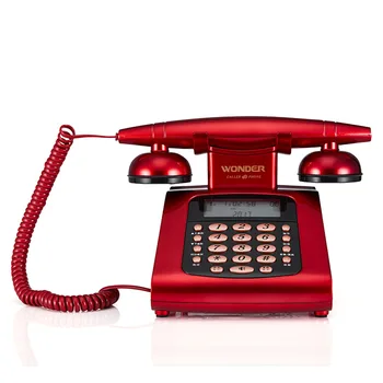 Pravi Starinski Strip mobilne in Stacionarne Telefonije Omejeno Retro Telefon Gumb za Izbiranje Letnik Dekorativni Aparati za Dom, Družino Rdeča