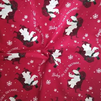 Precej Vesel Božič Rdeče Imeti Stol Snežinka Tiskane Bombažne Tkanine Mozaik 50x105cm Oblačila Krpo Obleko Domov Dekoracijo