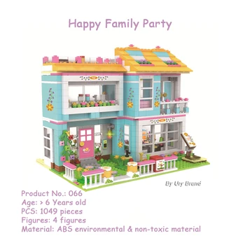 Prijatelji Serije Srečna Družina Party House Model Stavbe, Bloki, Opeke, Igrače Za Otroke, Dekleta Izobraževanje DIY Darilo