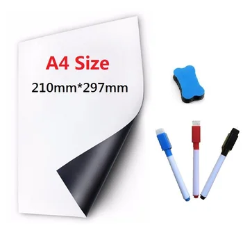 Prilagodljiv A3 A4 Velikost Magnetna Tabla za Hladilnik Magneti White Board Marker Message Board Memo Pad Spomnite Zapisa Opombe Nalepka