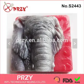 PRZY s2443 Slon Živilskih ročno DIY silikonski milo sveča plesni