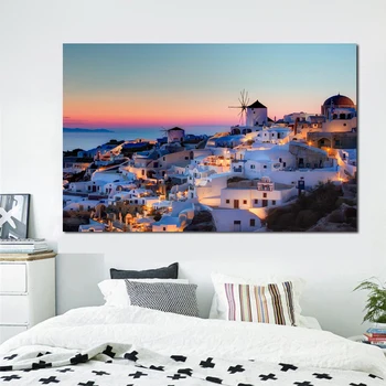 RELIABLI UMETNOSTI grške Pokrajine Slike Santorini Plakatov In Fotografij Platno, Slike Za Dnevna Soba Dekoracijo Sten BREZ Okvirja