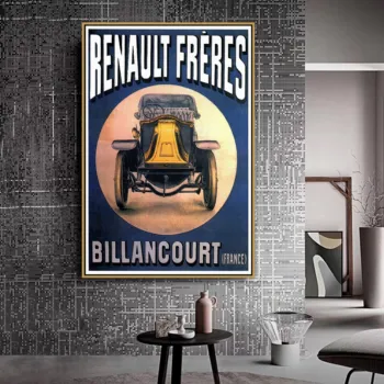 Renault Freres Stari Mojster Oglas Retro Vintage Plakat Steno Fotografije Wall Art Soba Dekor Slikarsko Platno Tiskanja