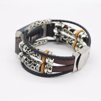Retro Usnjeni Trak Zapestnica za Fitbit Polnjenje 3 Band Zamenjava Watch Band za Fitbit Polnjenje 3 Smart Watchband Dodatki
