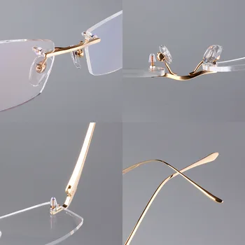Rimless Titana Moških Očala Okvirji Optični Recept Očala Modne blagovne Znamke Očala Ultra-lahkih Poslovnih Očala Classic
