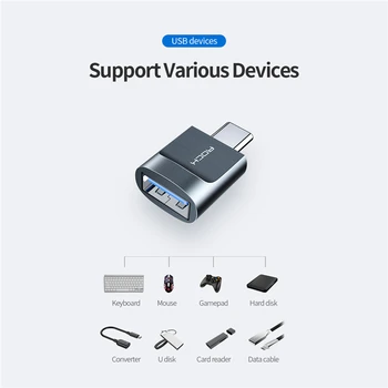 ROCK USB Tip C OTG USB, C Moški Na USB Ženski Kabel Pretvorniki Za Macbook Samsung S20 Xiaomi USB Tip-c OTG