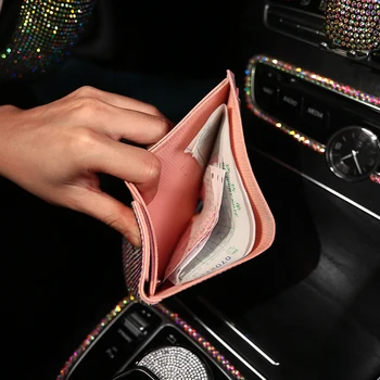 Roza kristalno diamond ženske vozniškega dovoljenja za kartico sim diamante tipko primeru ženske roza denarnice za Avto
