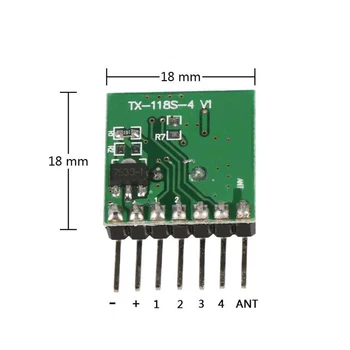 Rubrum 5pc 433 MHz Univerzalni Brezžični RF Oddajnik Učenje Kodo 1527 Kodiranje Modul 433Mhz Daljinski Nadzor Stikalo Za Arduino