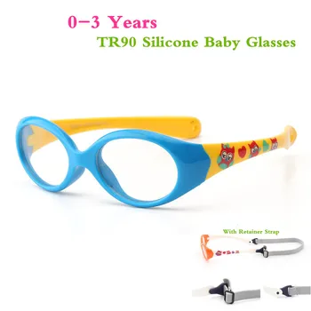 S Traku 0-3 let Mala Otroška Očala za Otroke Očala TR90 Silikonski Očala Okvirji za Otroke Optični Okvir Soft WP852