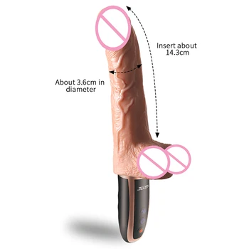 Samodejno Teleskopsko Dildo Velik Dildo, Vibrator Realne Ogromen Penis Sex Igrača za Ogrevanje Pravi Dick Magnetnemu/USB Charge za Ženske