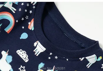 Samorog Bombaž Frotirja Sweatershirt Vrhovi blagovne Znamke Otroci Baby Girl Obleke t-shirt Otrok Bluzo Bebe Dekliška Jopica s Kapuco 1-7Y