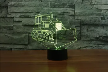 [Sedem Neon]brezplačna Dostava buldožer obliko Akril 7Colors Namizno Svetilko 3D Lučka Novost darilo Led Nočna Lučka Millennium Falcon Svetlobe