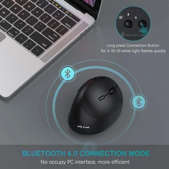 SeenDa Navpično Brezžične Miške za Polnjenje Bluetooth &2.4 G, USB&Tip-c Miško za Mackbook Prenosni računalnik Gamer Računalniško Miško Tiho
