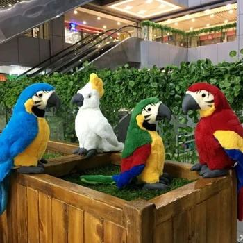 Simulacija plišastih ptica papiga pliš plišaste lutka otroke, igrače, okraski za simulacijo plišastih igrač otrokom Božično zabavo, darilo