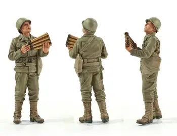 Skupščina Unpainted Obsega 1/35 stari mož Posadke 4 vojaki slika Zgodovinski Smolo Model Miniature Garaža Kit