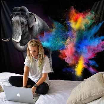Slon tapiserija živali steni visi lep slon, tapiserija, bohemian hipi steni visi dnevna soba, spalnica doma decorati