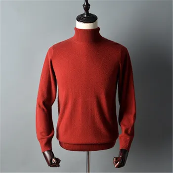 Smart casual kašmir turtleneck plesti moški modni H-ravne puloverju pulover barva S-2XL