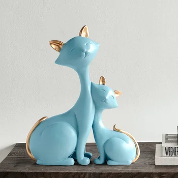 Smole Mačka Figurice Miniature Okrasne Živali namizje darilo mačka kip okraski doma dekoracijo casa dnevna soba dodatki