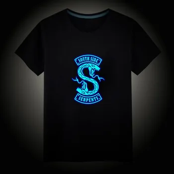 Southside Serpents Riverdale Kača Moških Fluorescentno Žareče T-shirt Priložnostne Spolne Telovnik Vrhovi Tees Kratek sleeve Majica s kratkimi rokavi Otroci