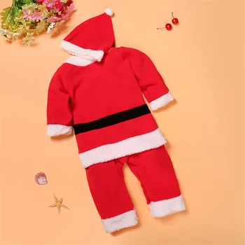 SR039 newborn baby oblačila bebe baby dekleta in fantje oblačila Božič rdeče in bele stranka obleko klobuk Santa Claus klobuk drsniki