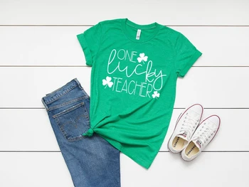 St. Patrick ' s Day Učitelj Majica En Srečen Učitelj T-Shirt Učitelj Srajce Učitelj Ekipa Srajce Srečen Učitelj Majica Poučevanje O251
