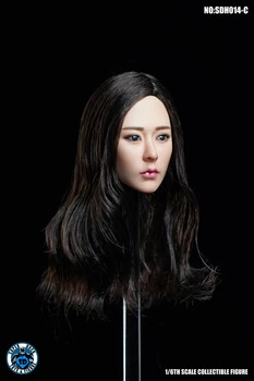 SUPER RACA SDH014 1:6 Lestvici Azijska lepota Dekle Glavo Vklesan Model z dolgo rastlin las za ženske bledo brezhibno Telo
