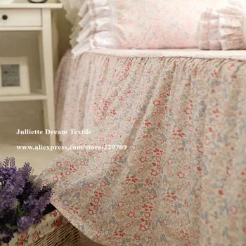 Super sladko dobby tiskanja posteljnina nabor ruffle prišije rjuhe kritje Euro posteljo kompleti posteljnine kraljica posteljnina nabor luksuzni polni velikosti postelje set