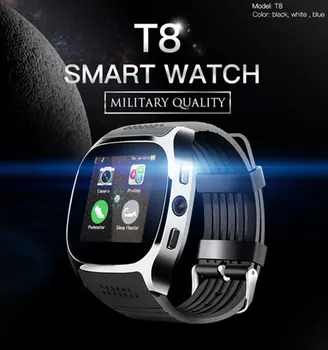 T8 Bluetooth Smart ura S Kamero Predvajalnik Glasbe Facebook Whatsapp Sinhronizacija SMS Smartwatch Podporo KARTICE TF Kartice Za Android ITD