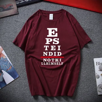 Teorija zarote T Shirt Oči Ostali Epstein Ironije Božično darilo T-shirt Črke Natisni Vrh Bombaža, Kratek rokav Tee shirt homme