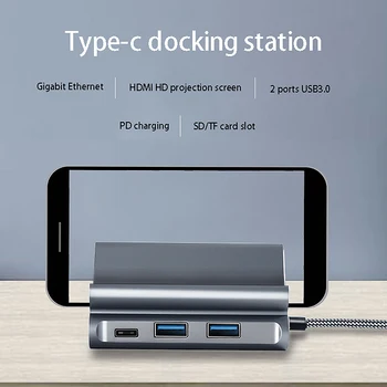 Tip C HUB Priklopne Postaje USB-C HDMI Dock Adapter Navpično Znanja z Nosilcem
