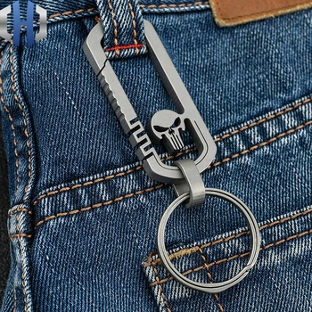 Titana Keychain Novo Lobanje Key Ring Moške Pasu Visi Vroče Prostem EOS Carabiner