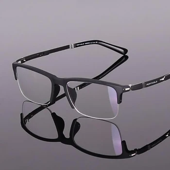 Toptical Komercialne TR90 Kratkovidnost Pol Kozarca Moških Ultra-lahka očala Poslovnih Očala pectacle Okvir Očala Moških Računalnik