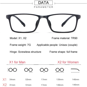 TR90 ŠT Vijak Eyeglass Okvir Za Žensko Človek Očal Okvir Ultralahkih Optični Recept Očala Par Očal oculos de grau