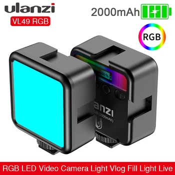 Ulanzi VL49 Mini RGB Svetloba za Fotografiranje 2000mAh RGB LED Video Na Fotoaparatu Fill Light Žep Živo Tiktok Vlog Lučka lučka