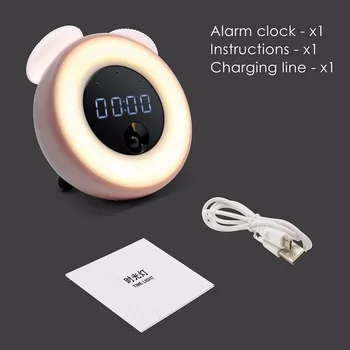 USB Polnilne Digitalni Postelji Budilka Touch Senzor Zjutraj Dremež Zbudi Ura LED Nočna Lučka Za Domačo Mizo Dekoracijo