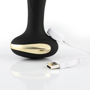 USB Polnilne Smart Ogrevanje Analni Čep Moški Prostate Massager G-spot Butt Plug Vibrator 10 Način Smart Toplo Vibrator za Človeka A3