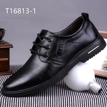 Usnjeni čevlji moški črno visok moški priložnostne čevlji poslovno obleko, čevlje dihanje T16813