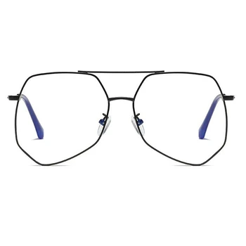 Velik Okvir Poligon Blu-ray Blokiranje Optičnih Očal Ženske, Moške, Kovinsko Minus Leče Recept Očala 0 -0.5 -0.75 -1.0, Da -4.0